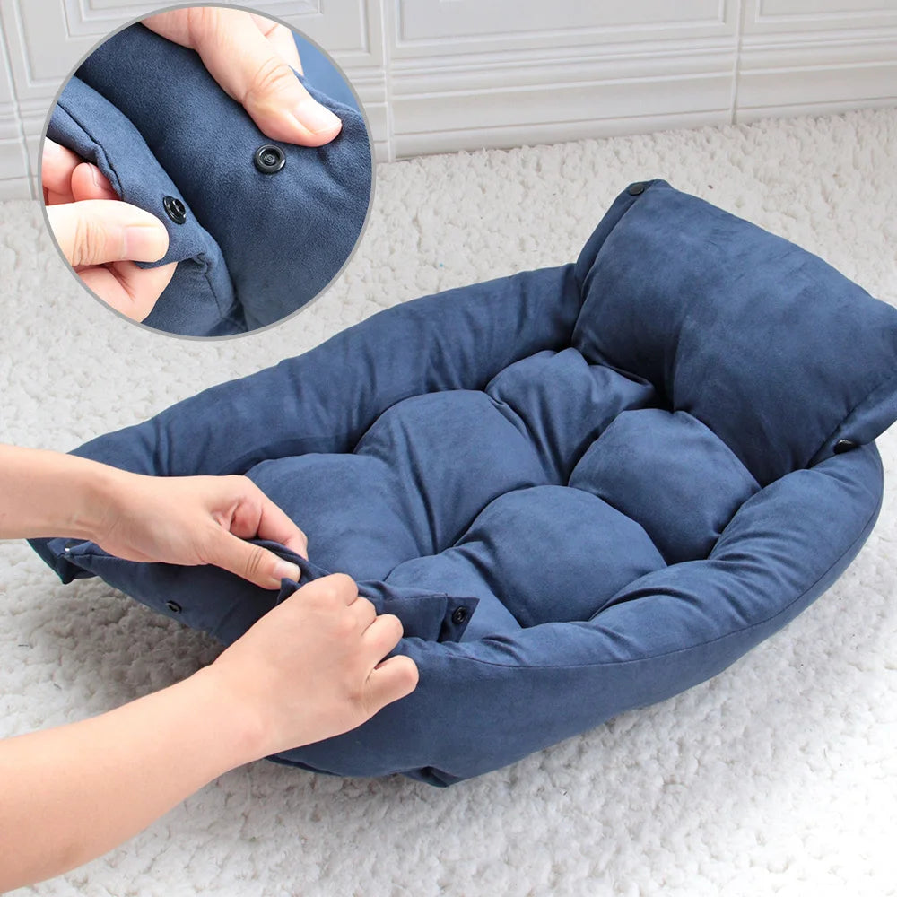 3-in-1 Multifunction Pet Bed – Sofa, Nest & Cushion