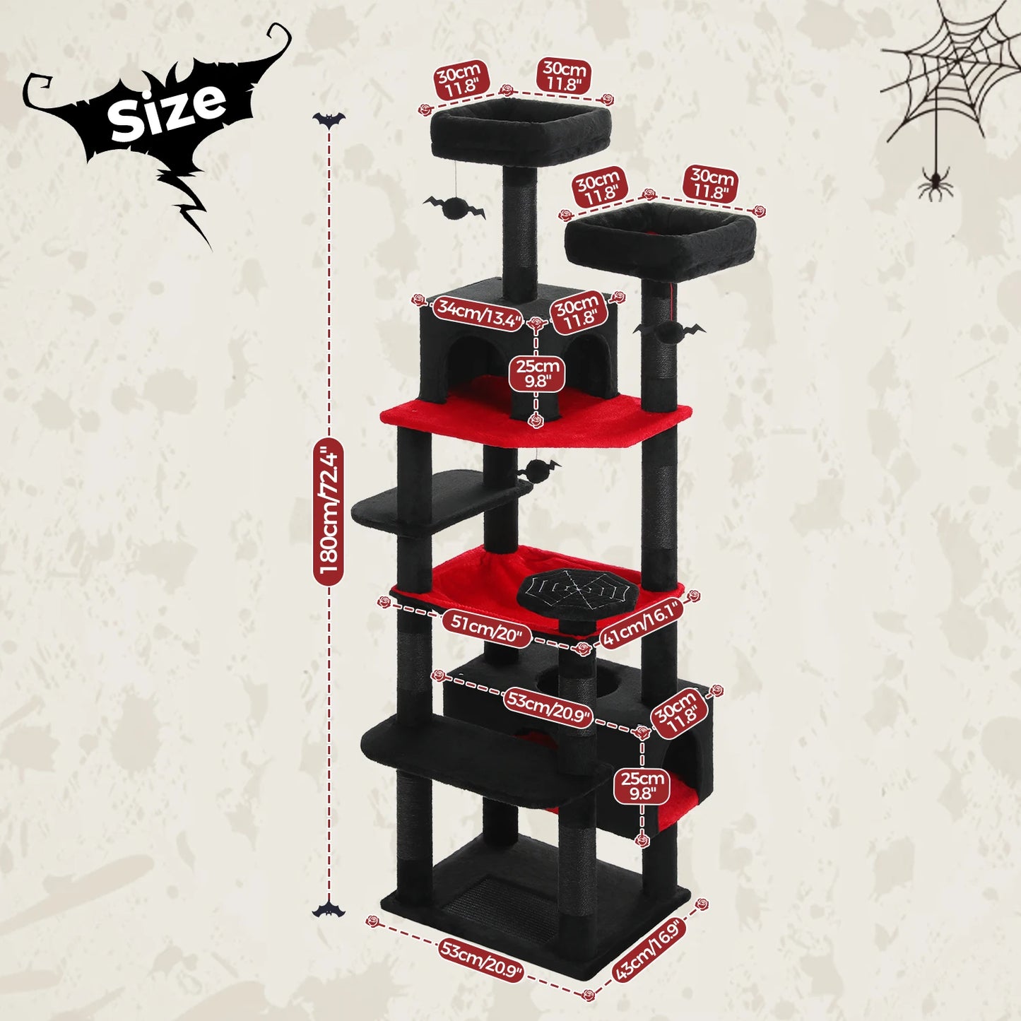 Large Indoor Cat Tree & Tower – Scratching Posts & Hammocks