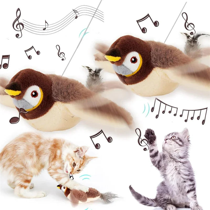 Interactive Catnip Bird Toy – USB Rechargeable Plush Toy