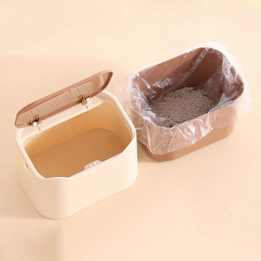 Portable Full-Cover Cat Litter Box – Removable Pan