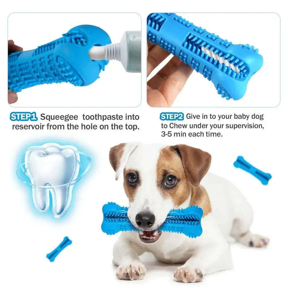 Soft Rubber Dog Chew Toy – Toothbrush & Training Stick