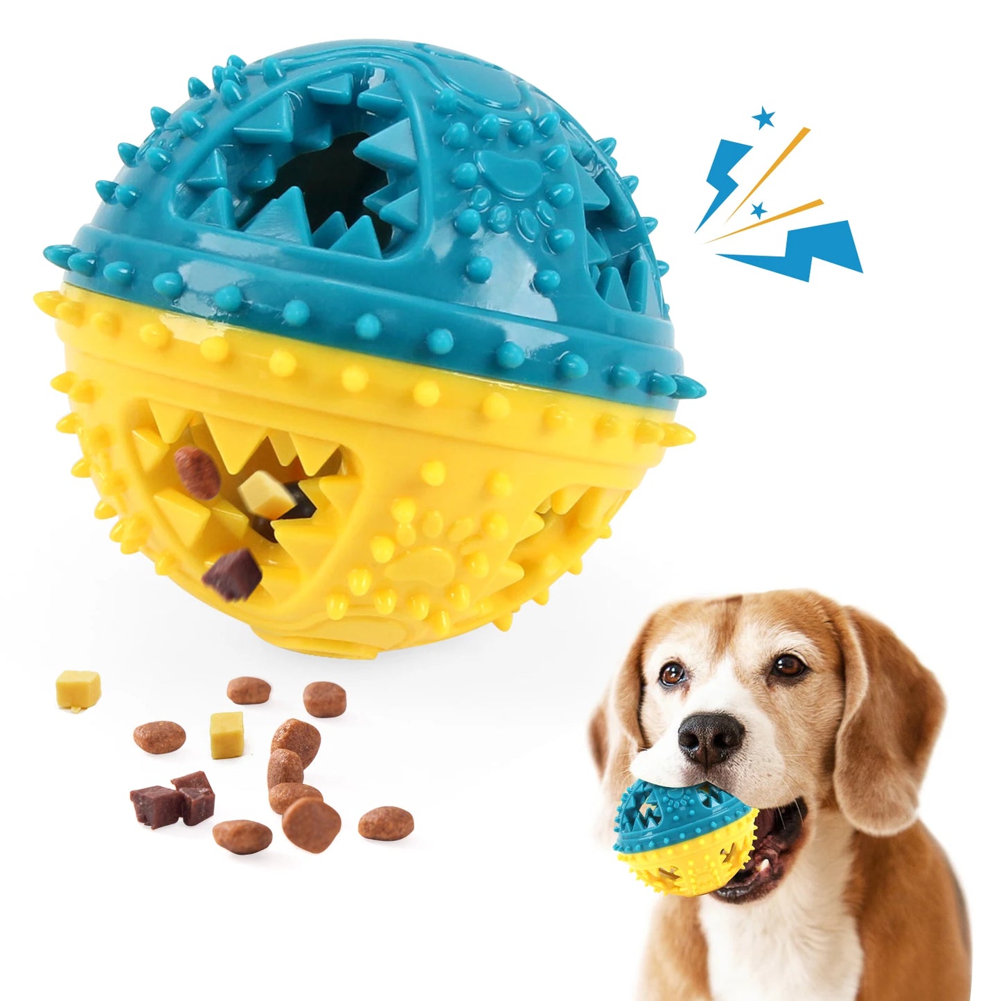 Interactive Chew Ball Dog Toy – Teeth Cleaning & Food Dispensing