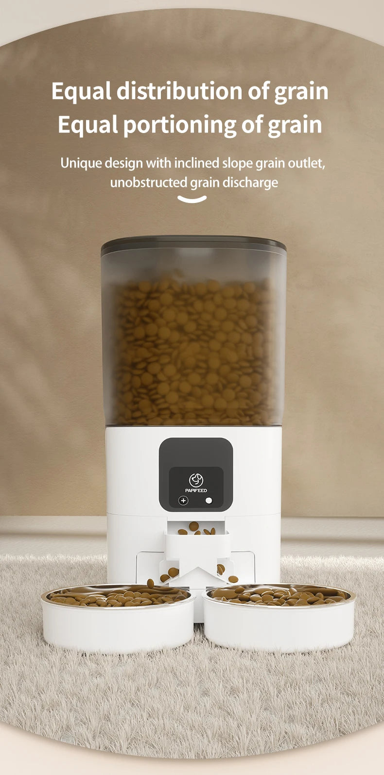 PAPIFEED Smart Automatic Pet Feeder – 7L Capacity with WiFi