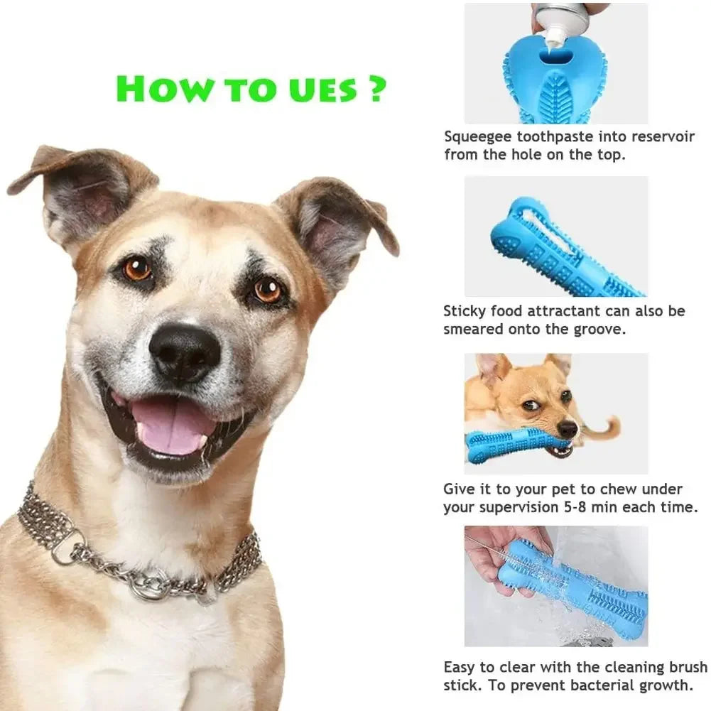 Soft Rubber Dog Chew Toy – Toothbrush & Training Stick