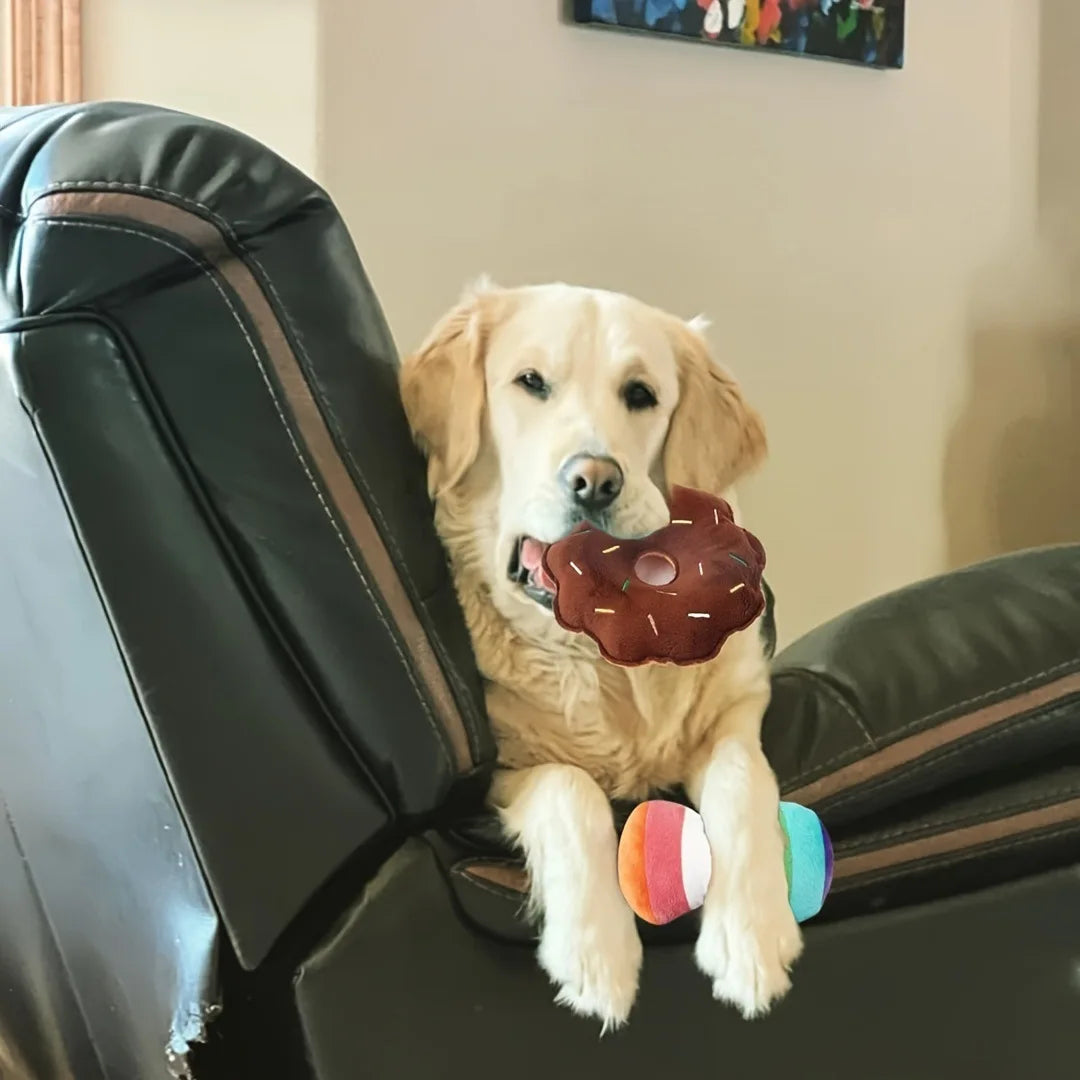 7-Piece Plush Puppy Toy Set – Squeaky Fruits & Veggies