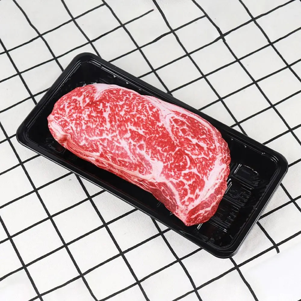 Simulation Squeaky Bone Dog Toy – Steak