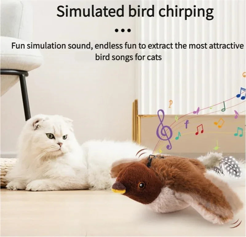 Interactive Catnip Bird Toy – USB Rechargeable Plush Toy
