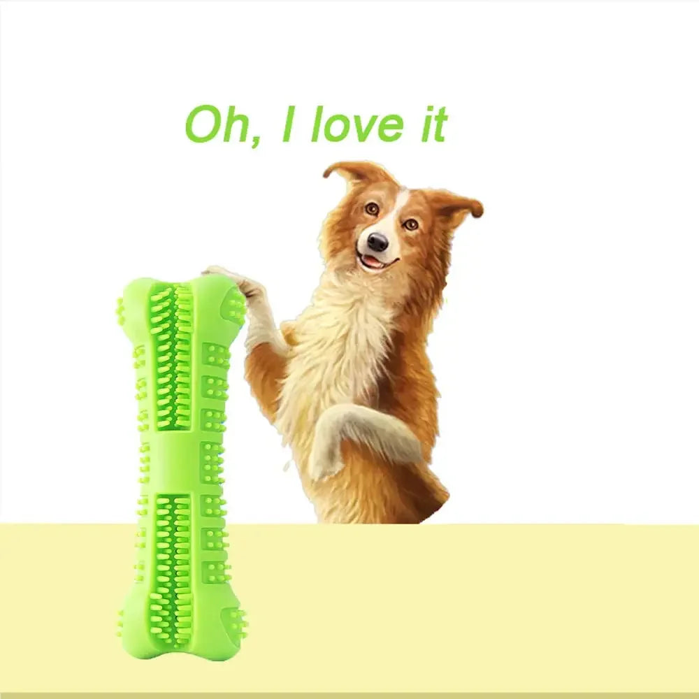 Soft Rubber Dog Chew Toy – Toothbrush & Training Stick