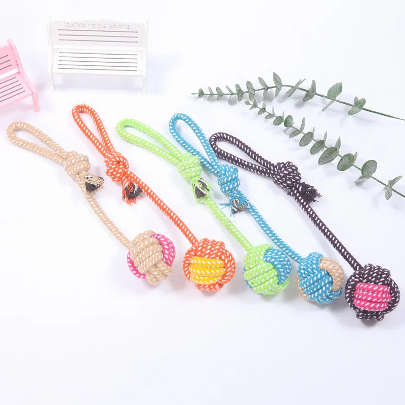 Interactive Cotton Rope Ball Dog Toy – Chew & Play