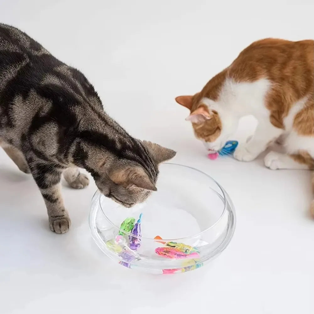 LED Robot Fish Cat Toy – Interactive Swimming Light-Up