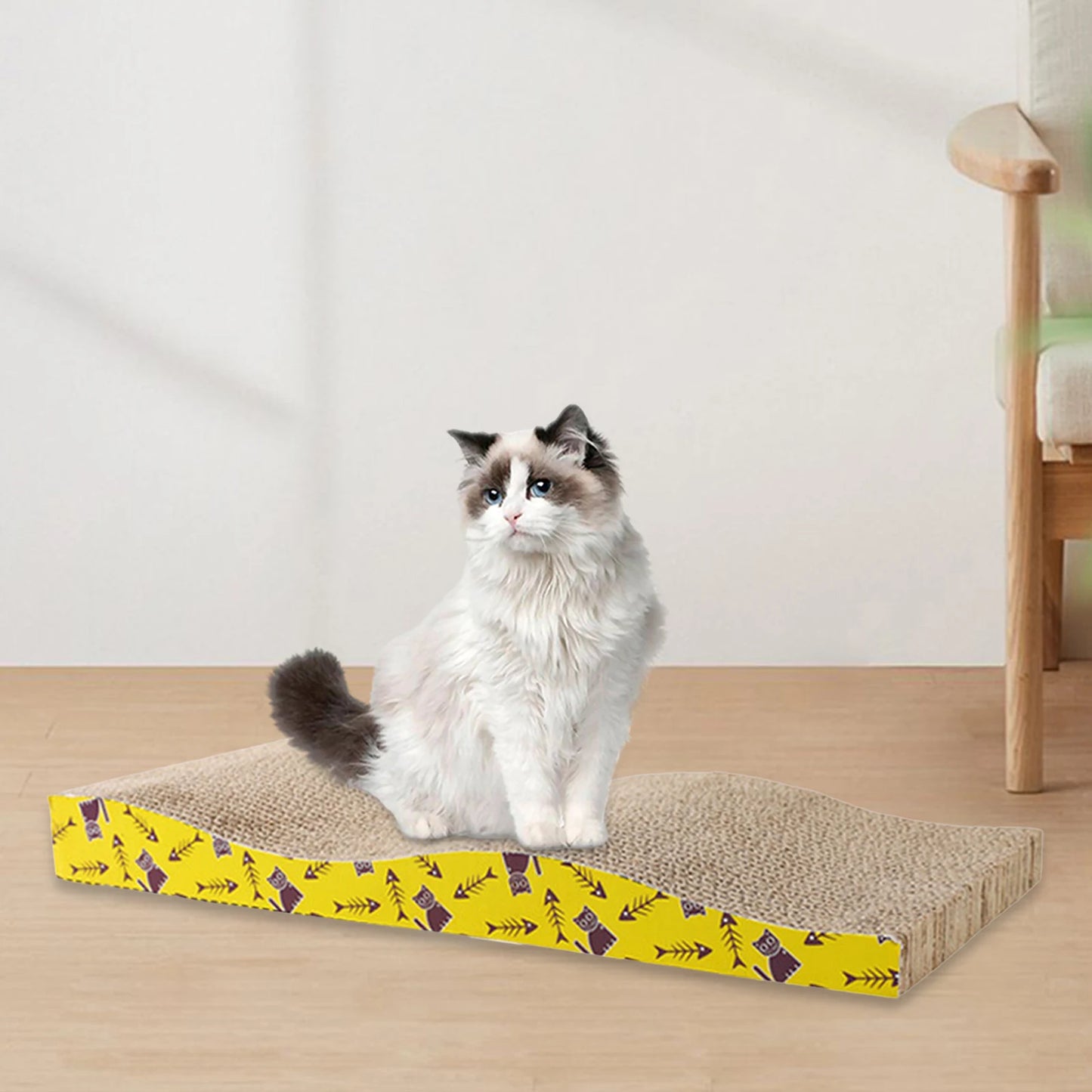 2-in-1 Cat Scratcher Bed – Cardboard Lounge, Scratch Pad & Nest for All Cat Sizes