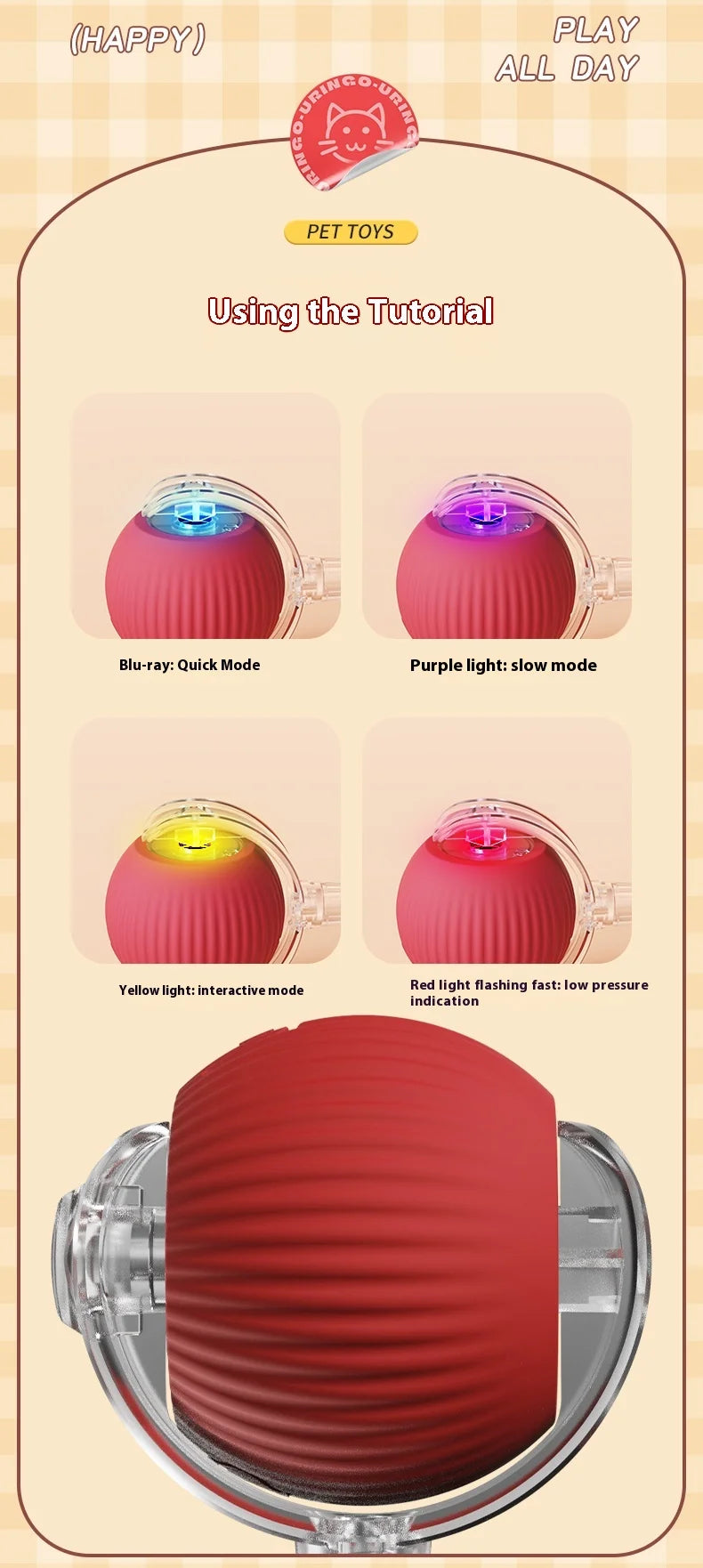Automatic Rolling Cat & Dog Ball Toy – Rechargeable Smart Mouse