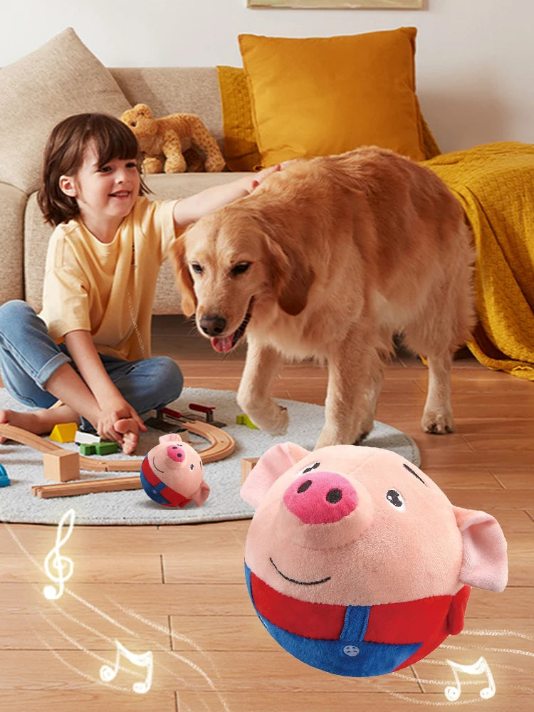Plush Automatic Bouncing Squeaky Toy – Self-Moving