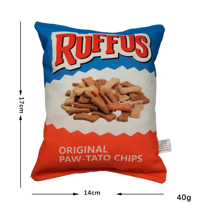 Crisps Plush Dog Toy – Interactive Chew & Teething Toy