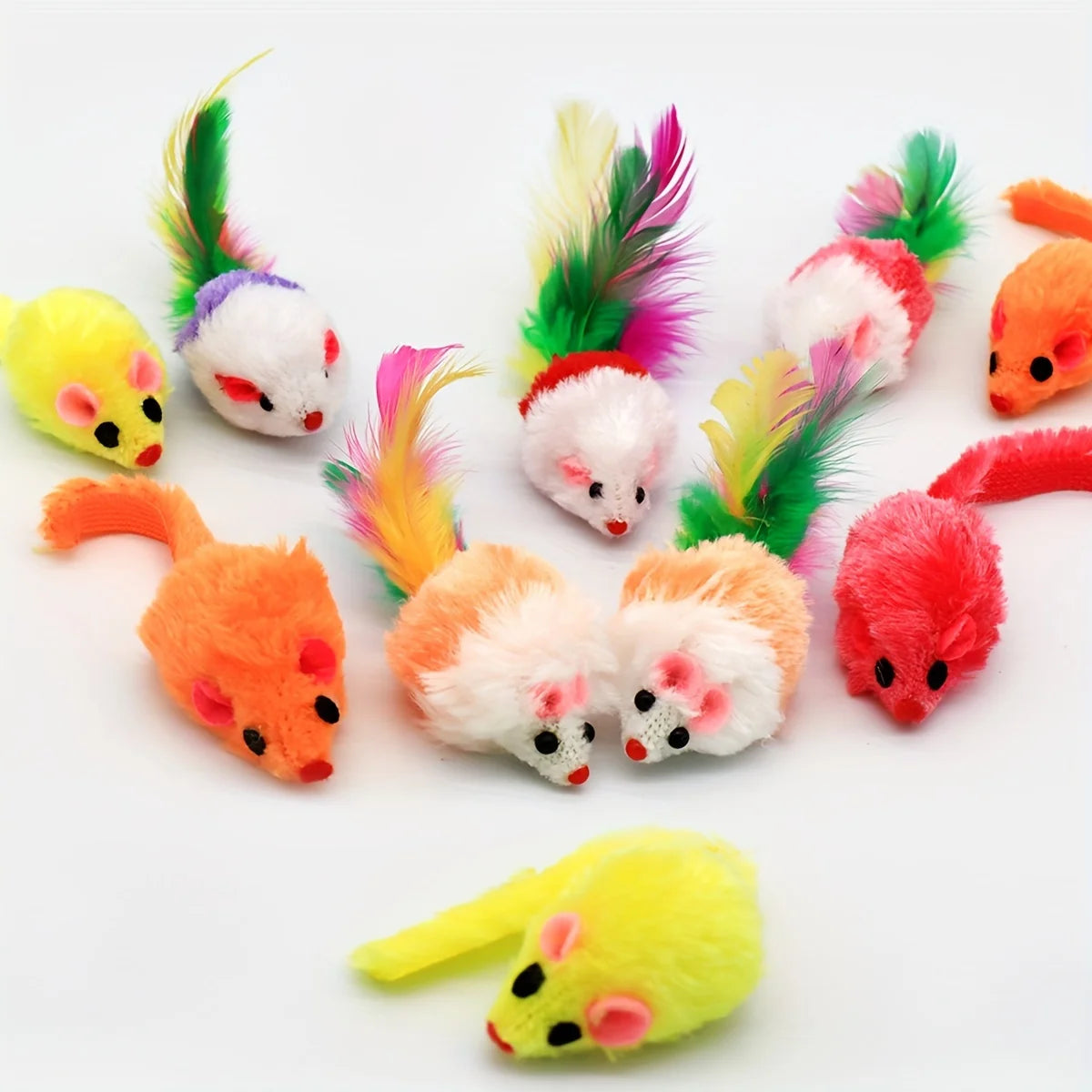 Catnip Mouse Toy – Interactive Faux Fur Catnip Mice (3–200pcs)