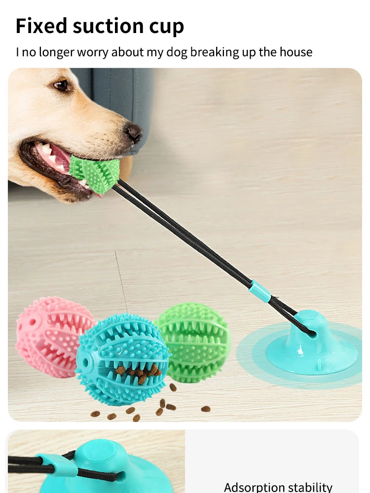 Interactive Suction Cup Dog Toy – Treat Dispensing & Sound Ball