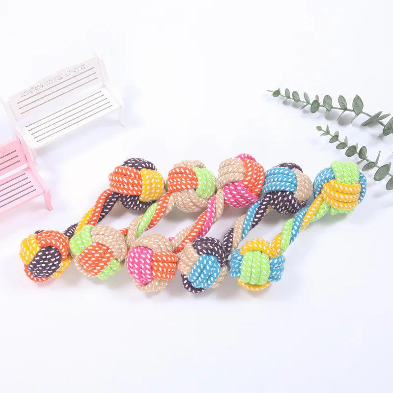 Interactive Cotton Rope Ball Dog Toy – Chew & Play
