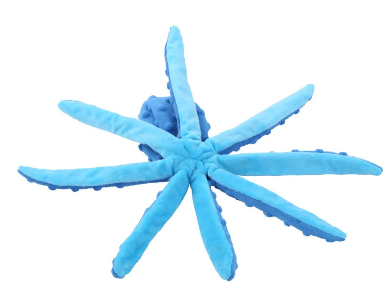 Plush Octopus Dog Toy – Interactive Squeaky Chew Toy