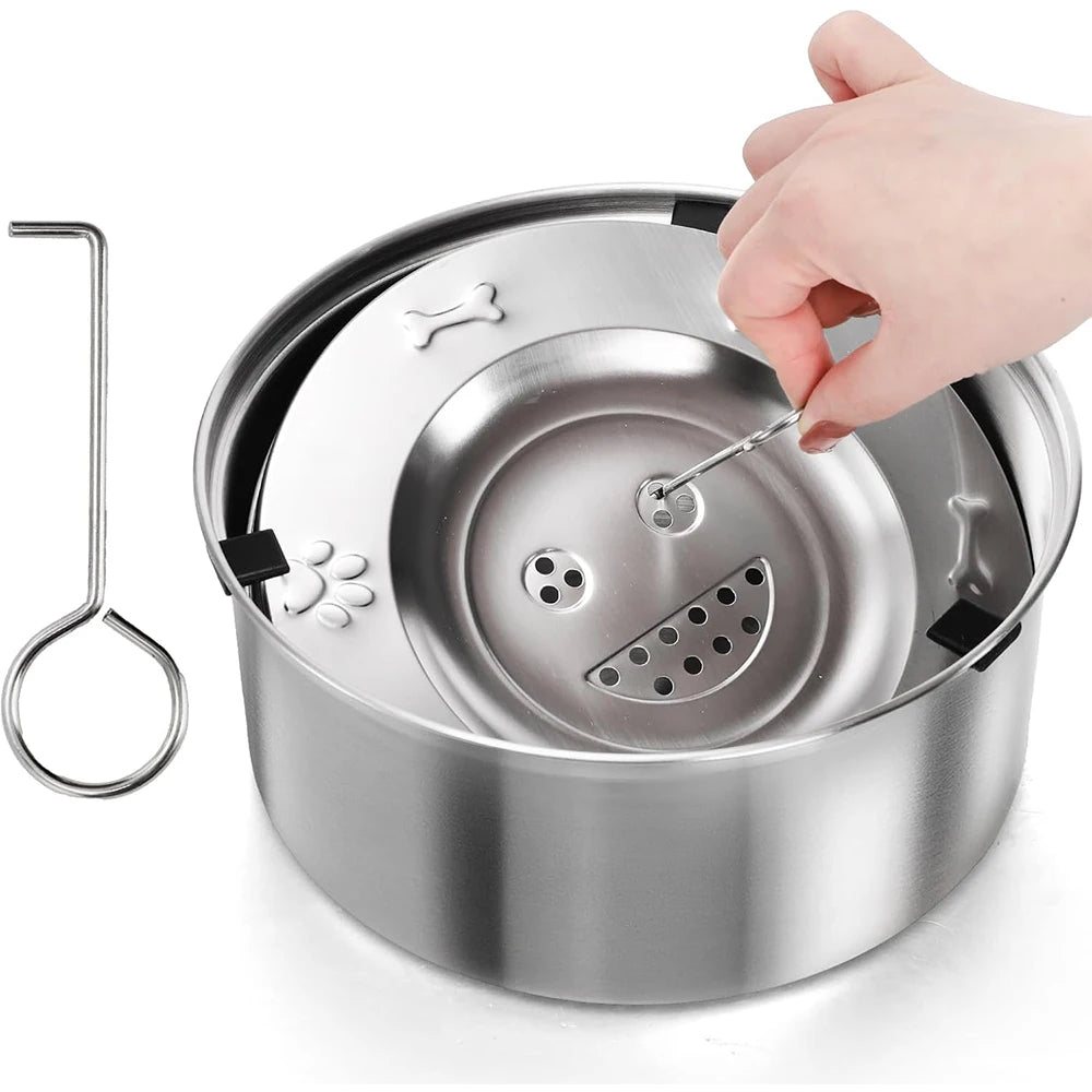 Stainless Steel No-Spill Dog Water Bowl – Floating Design