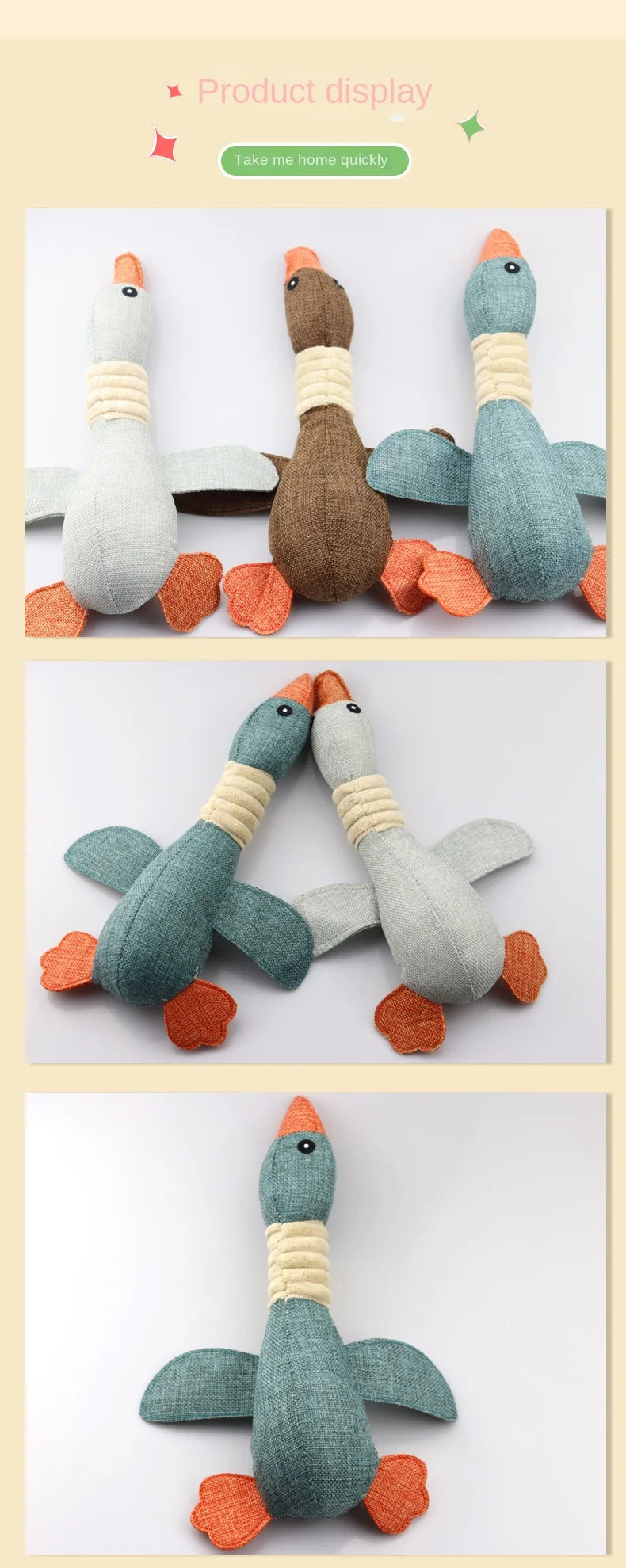 Wild Goose Plush Toy – Squeaky & Bite-Resistant