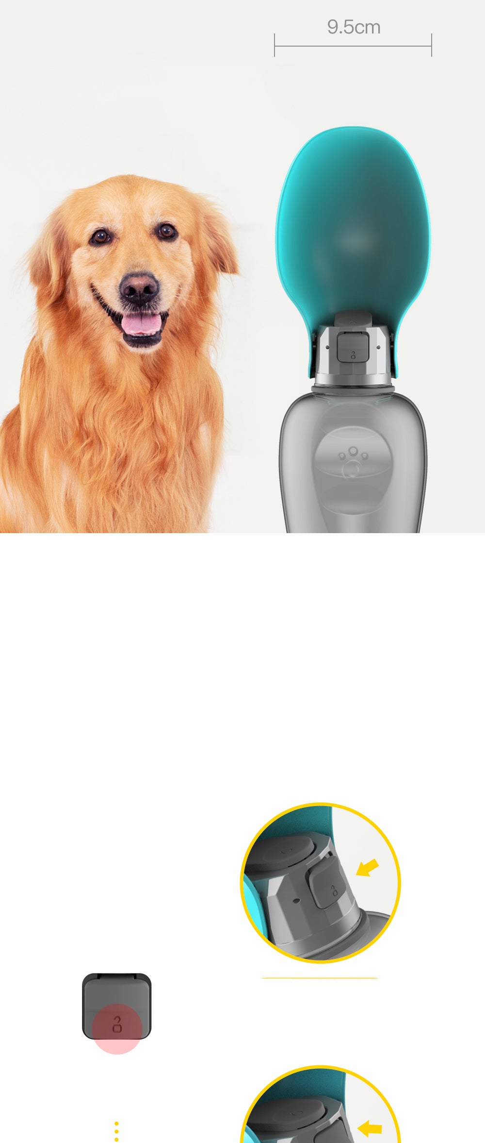 800ml Portable Dog Water Bottle – Travel Feeder