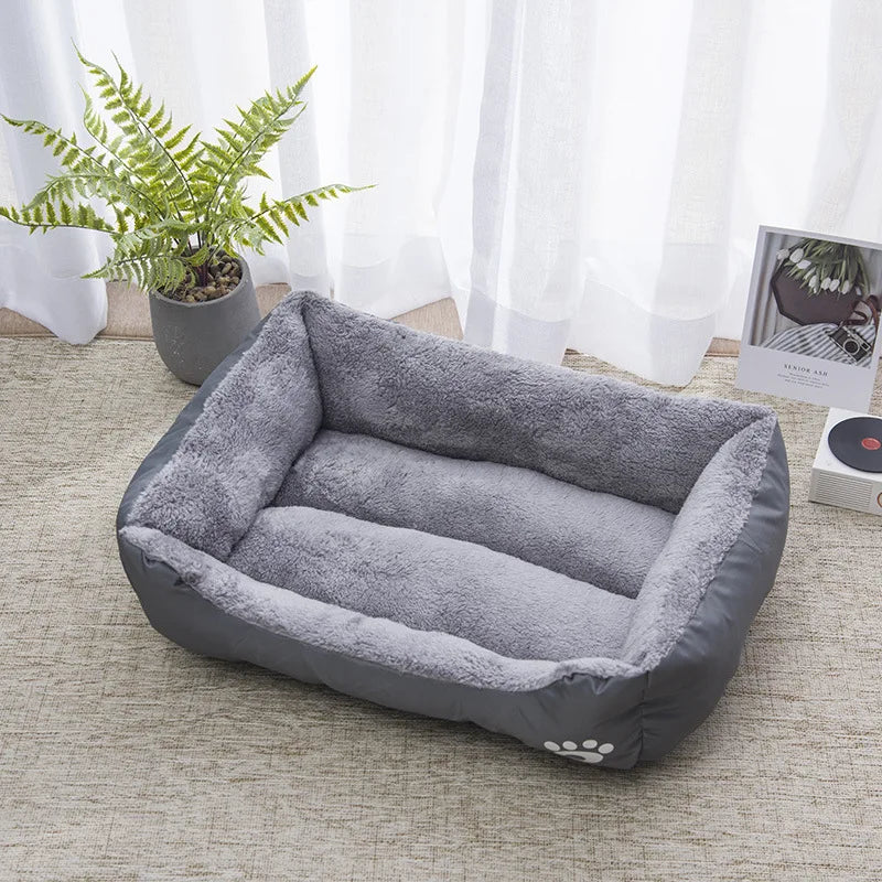 Colorful Square Pet House – Soft & Waterproof Bed