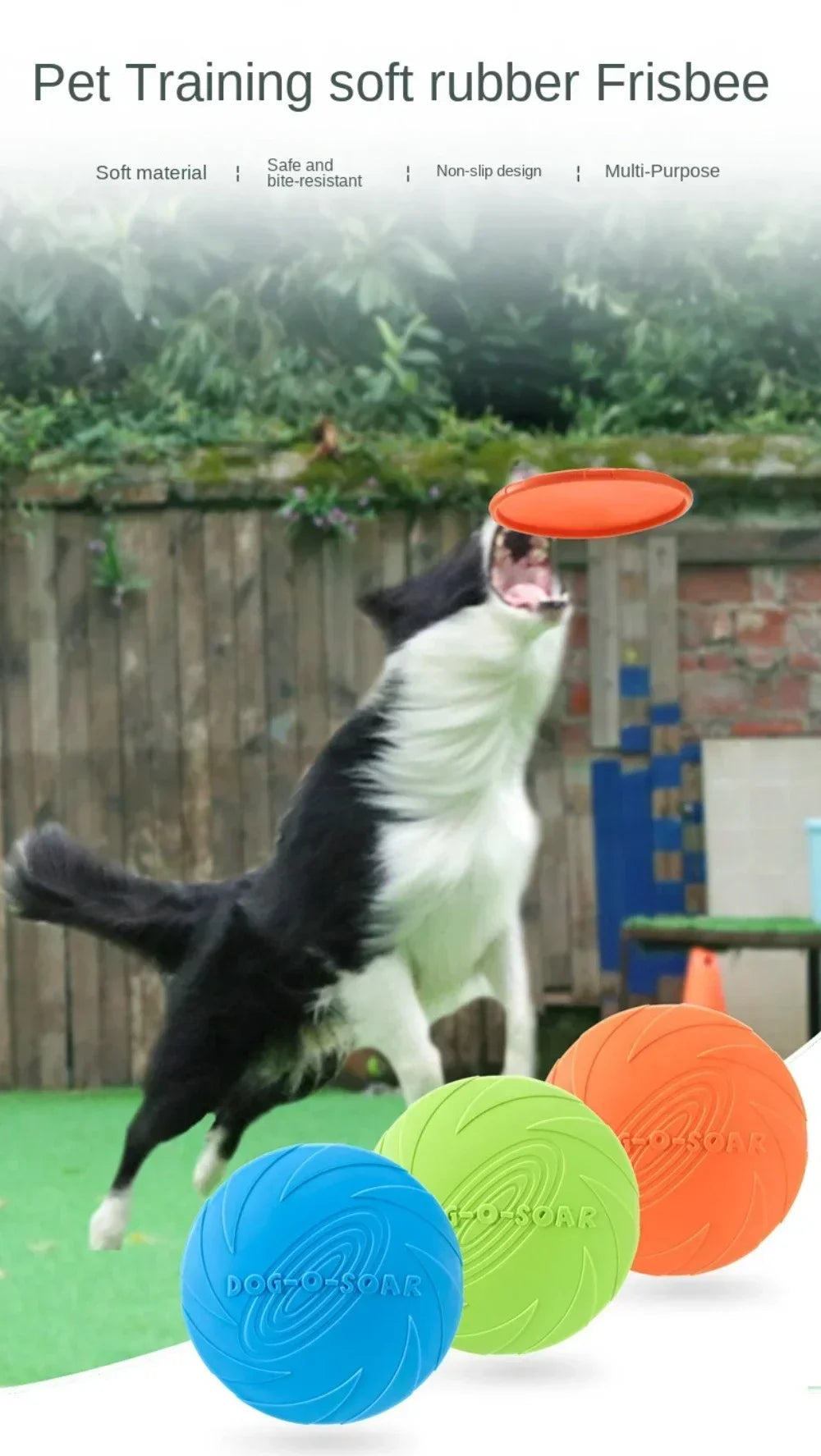 Multicolor Silicone Dog Frisbee – Interactive Flying Disc Toy