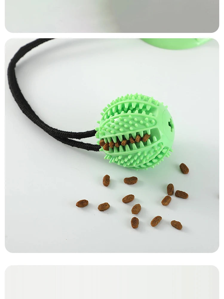 Interactive Suction Cup Dog Toy – Treat Dispensing & Sound Ball