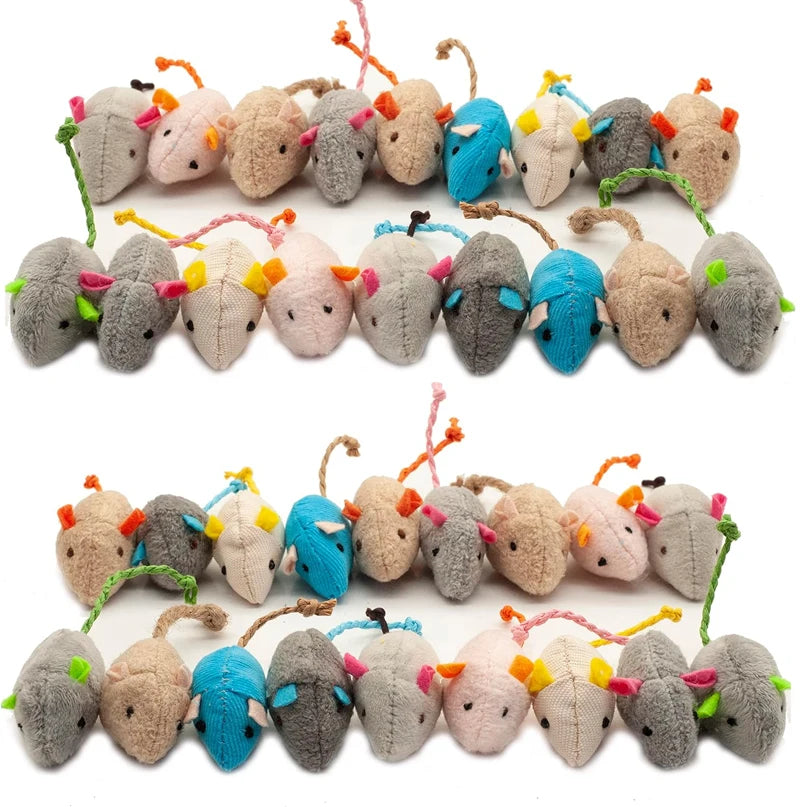 Catnip Mouse Toy – Interactive Faux Fur Catnip Mice (3–200pcs)