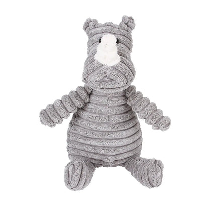 Corduroy Animal Plush Dog Toy – Squeaky Chew Toy