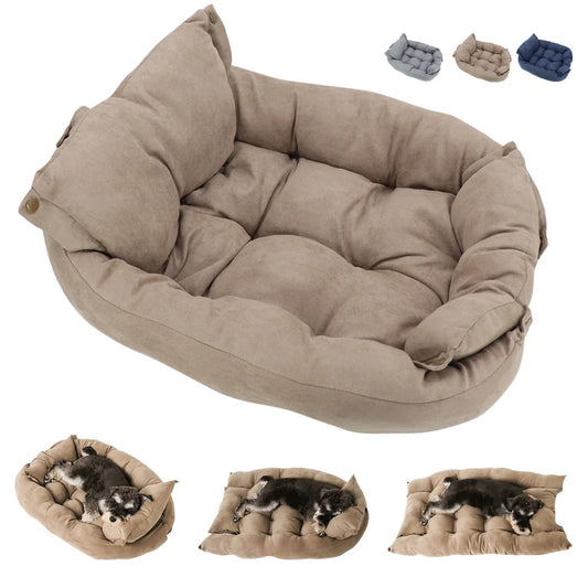 3-in-1 Multifunction Pet Bed – Sofa, Nest & Cushion