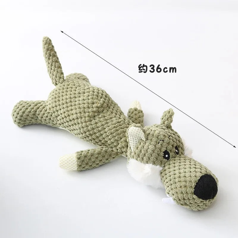 Plush Cartoon Puppy Dog Toy – Squeaky Chew Toy
