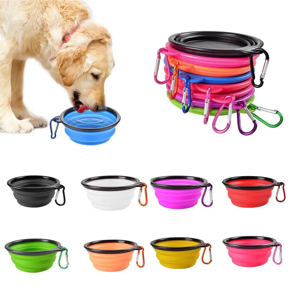 Collapsible Silicone Pet Bowl – Portable Travel Feeder