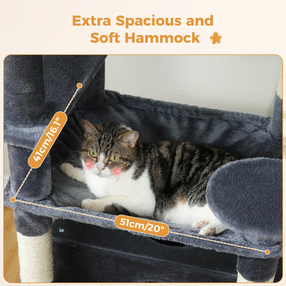 Large Indoor Cat Tree & Tower – Scratching Posts & Hammocks
