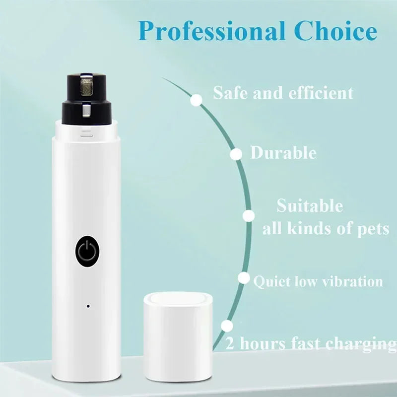 Electric Rechargeable Pet Nail Clipper – LED & Quiet Operation