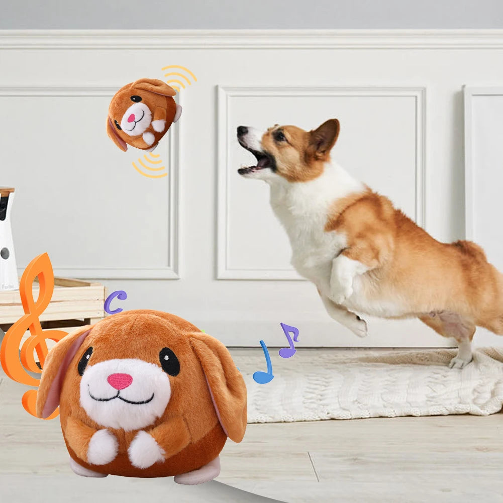 Plush Automatic Bouncing Squeaky Toy – Self-Moving