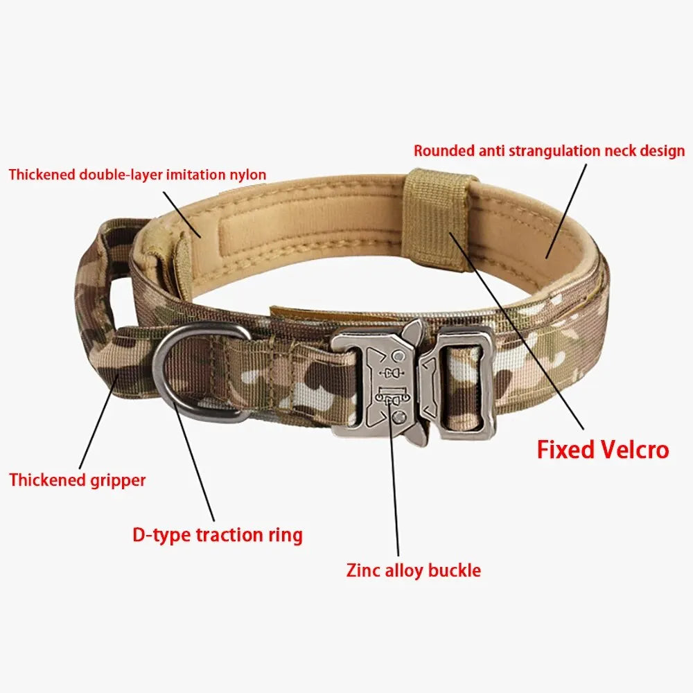 Tactical Nylon Dog Collar – Metal Buckle for Medium & Large Dogs