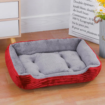 Colorful Square Pet House – Soft & Waterproof Bed