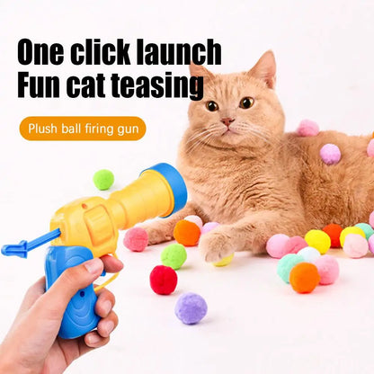 Interactive Cat Launcher Toy – Plush Ball Shooter