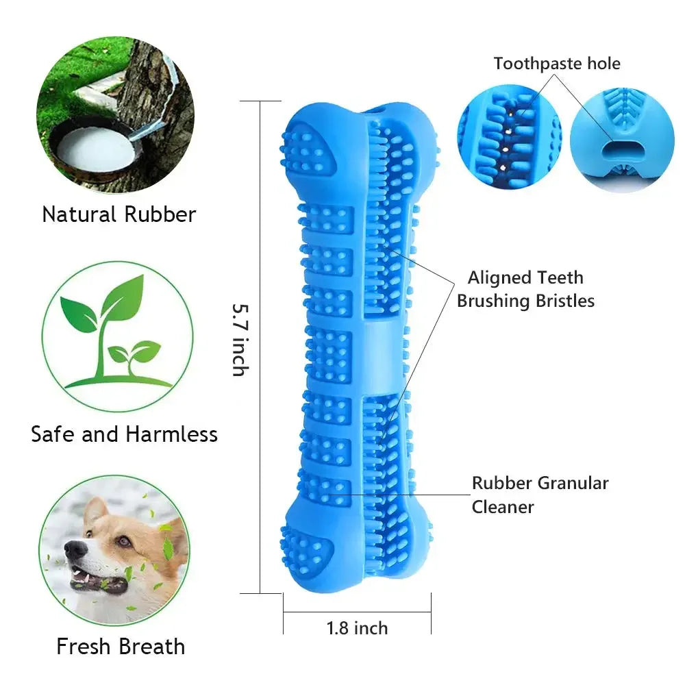 Soft Rubber Dog Chew Toy – Toothbrush & Training Stick