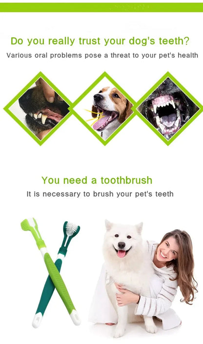 3-Sided Pet Toothbrush – Dog & Cat Dental Care