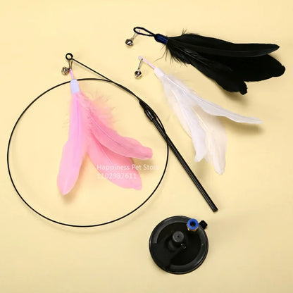 Cat Teaser Wand – Bell & Replaceable Feather Toy