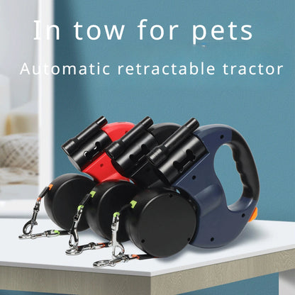 TwinGlow™ 2-in-1 Retractable Dual Dog Leash with LED Flashlight