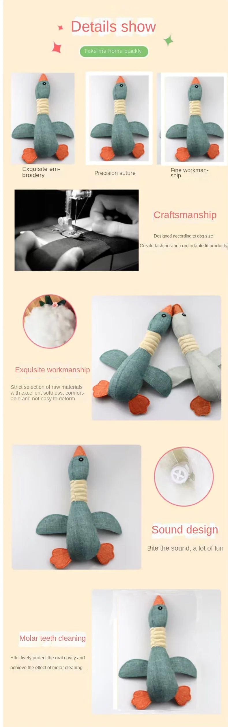 Wild Goose Plush Toy – Squeaky & Bite-Resistant