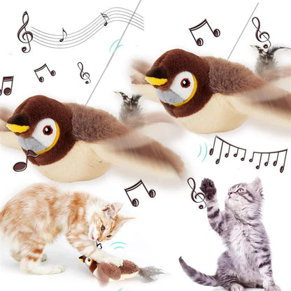 Interactive Catnip Bird Toy – USB Rechargeable Plush Toy