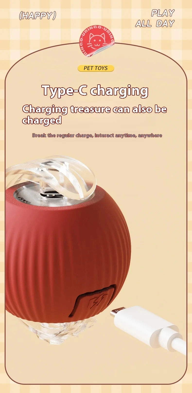 Smart Electric Rolling Dog & Cat Ball – Rechargeable Plush Mouse Toy