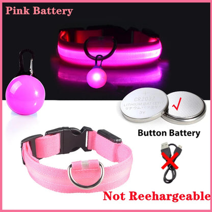 USB Rechargeable LED Dog & Cat Collar – Glowing Night Safety
