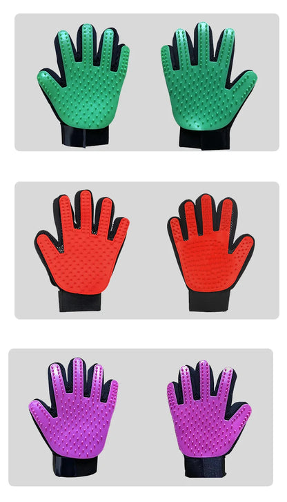 Pet Grooming Glove – Hair Remover & Massage Brush (6 Colors