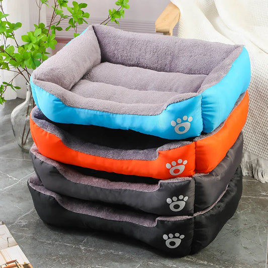 Colorful Square Pet House – Soft & Waterproof Bed
