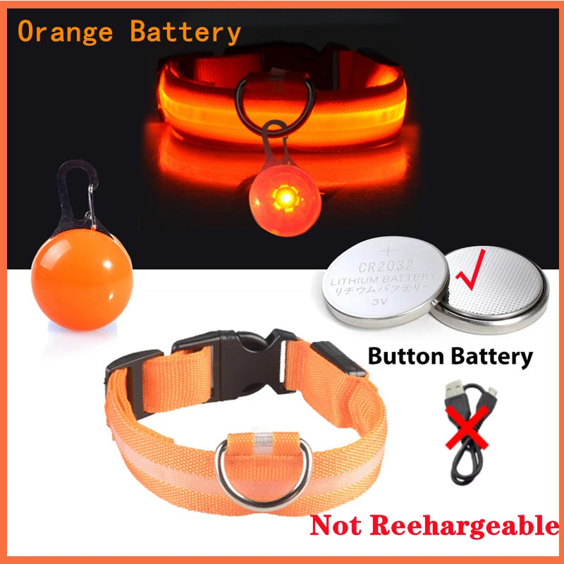 USB Rechargeable LED Dog & Cat Collar – Glowing Night Safety